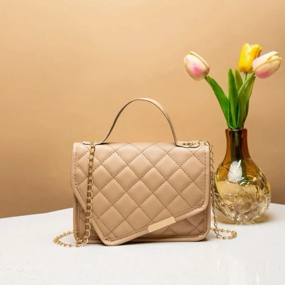 Waterproof,Lightweight,Business Casual Mini Quilted Embossed Flap Square Bag - Picture 1 of 6
